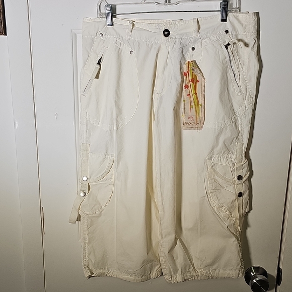 Cream Cargo Pants, Streetwear, Casual. NWT Size XL. 100% COTTON - Picture 1 of 10